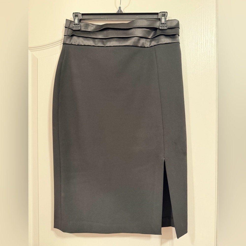 Express Black Pencil Skirt with Satin Detail